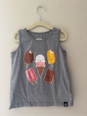 Whistle & Flute Kids' Grey Ice Cream & Popsicle Graphic Tank